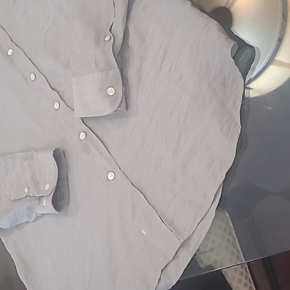 ARMANI COLLEZIONI MEN'S SILK BLEND MANDARIN COLLAR LONG SLEEVE SUMMER SHIRT XL - Picture 5 of 11